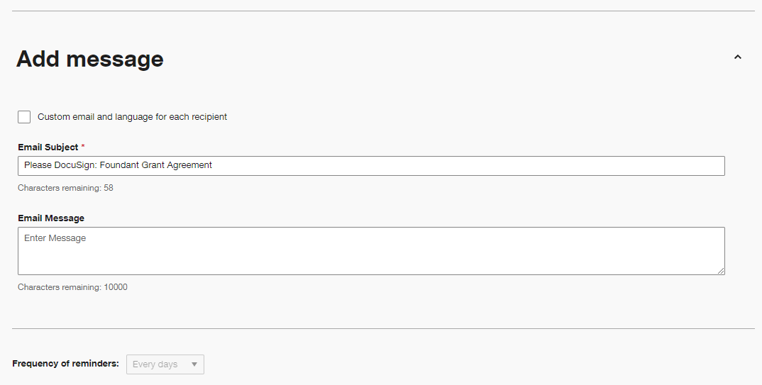 Add Messages area
