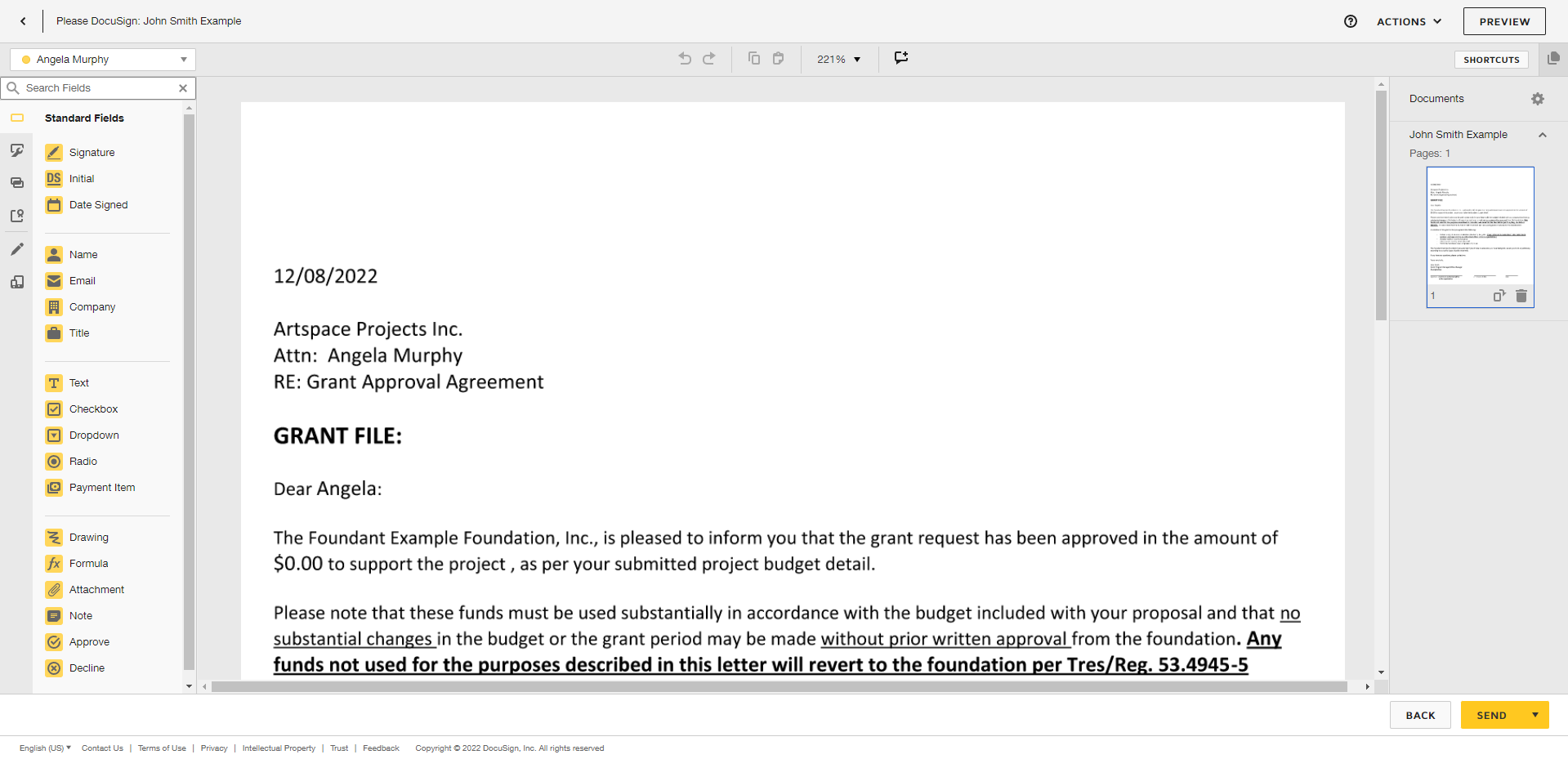 DocuSign Document Editor