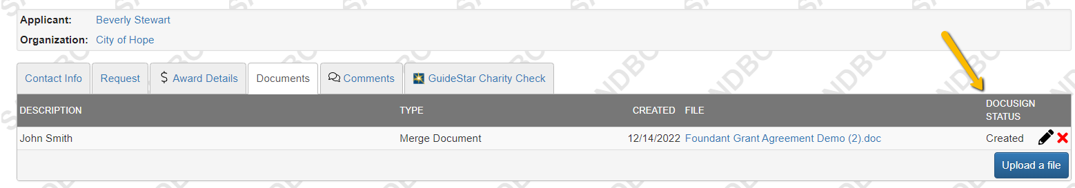 documents tab