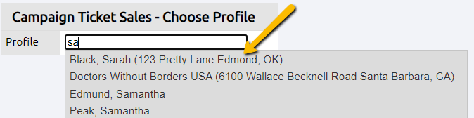search profile field