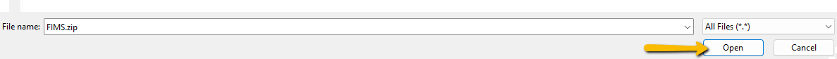 open button