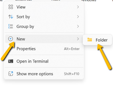 new and folder buttons