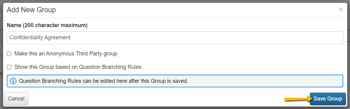 save new group button