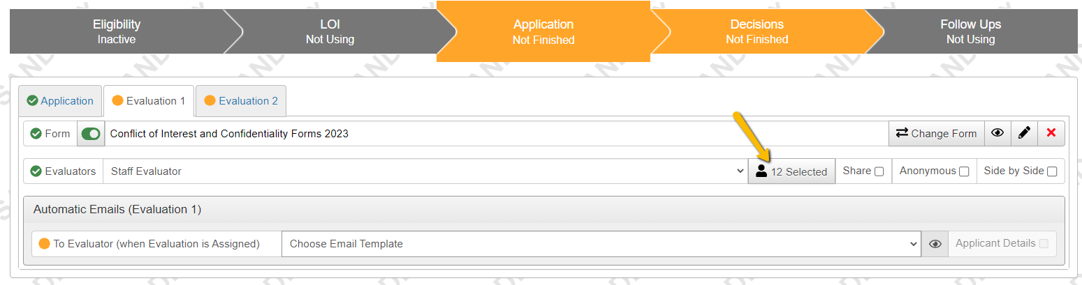 selected button