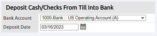 bank account and date deposit fields