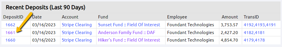 deposit id