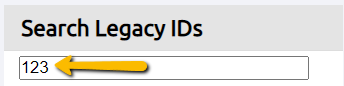 search legacy IDs field