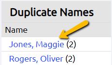 duplicate names column