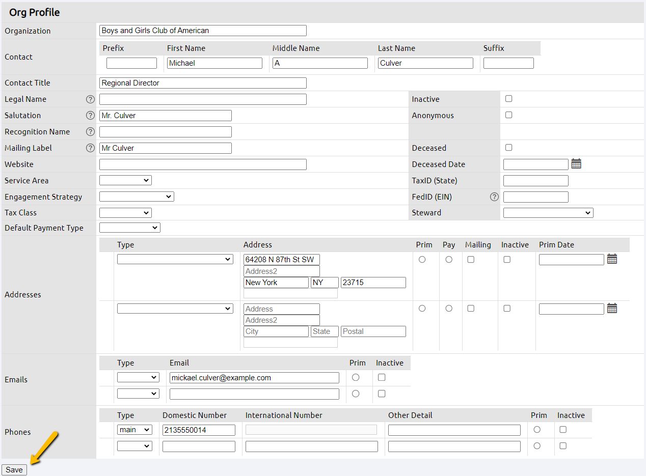 organization profile