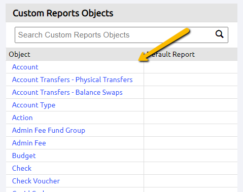 Custom Report Objects