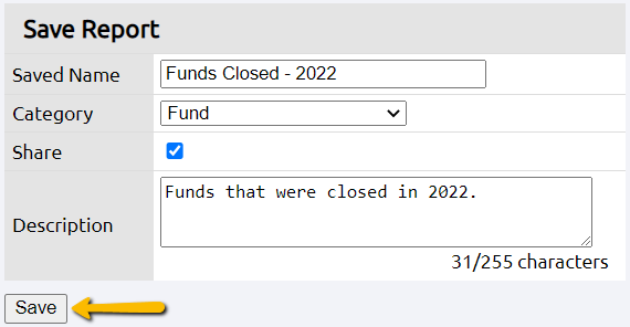 save button