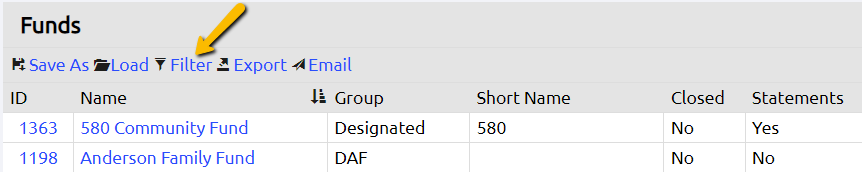 filter linked text