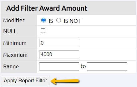 apply report filter button