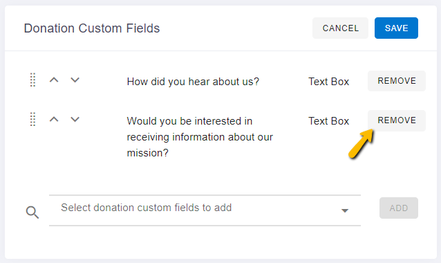 remove button