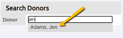 search donors field
