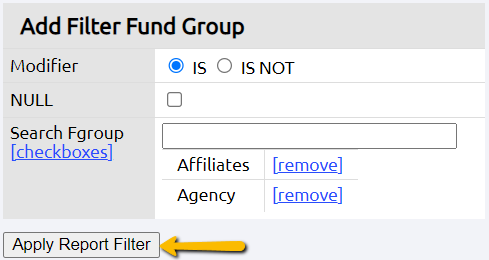 apply report filter button