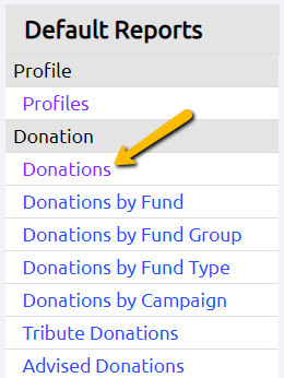 donations report