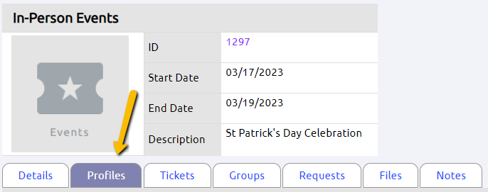 profiles tab