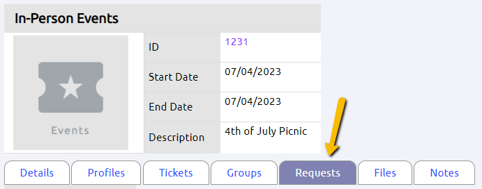 requests tab