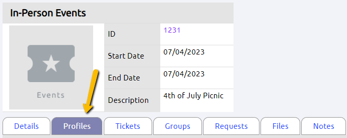 profiles tab