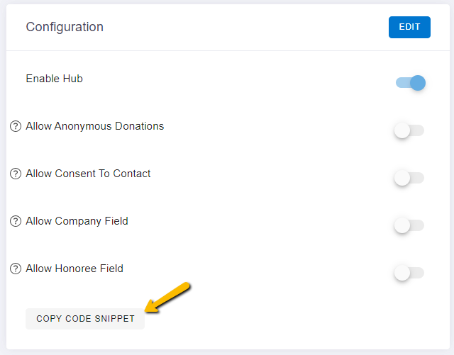 copy code snippet button