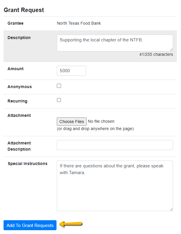 Grant Request From Fund Advisor Portal – Foundant Technologies