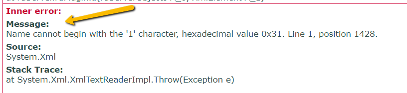 inner error message