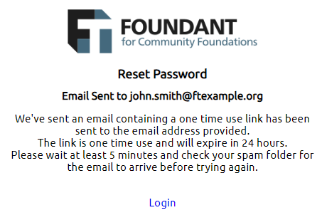 reset password message