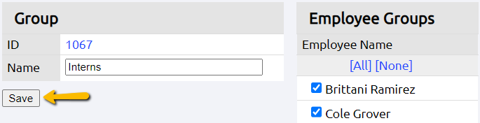 save button