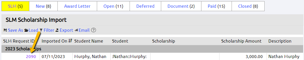 scholarship id