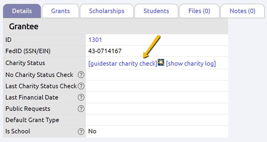 show charity log