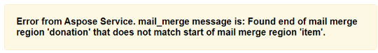 error message