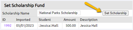 Set Scholarship button