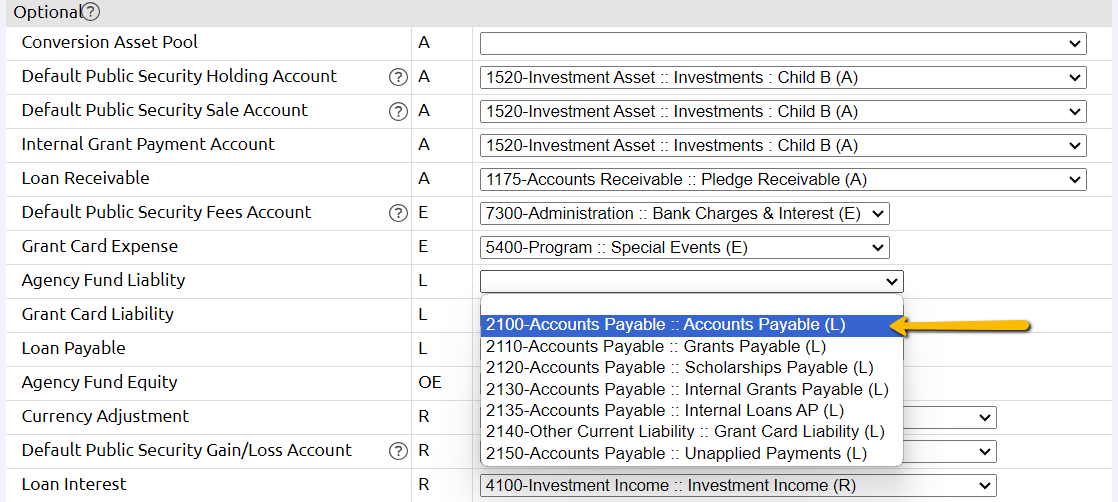 agency fund liability field