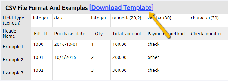 download template button