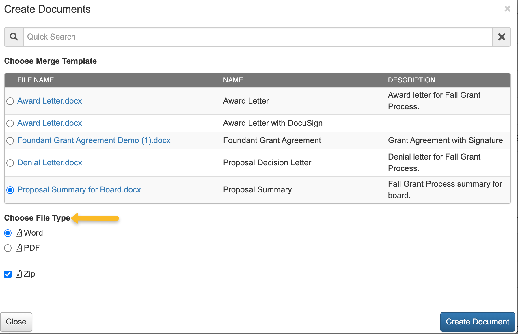 Generate Merge Documents – Foundant Technologies