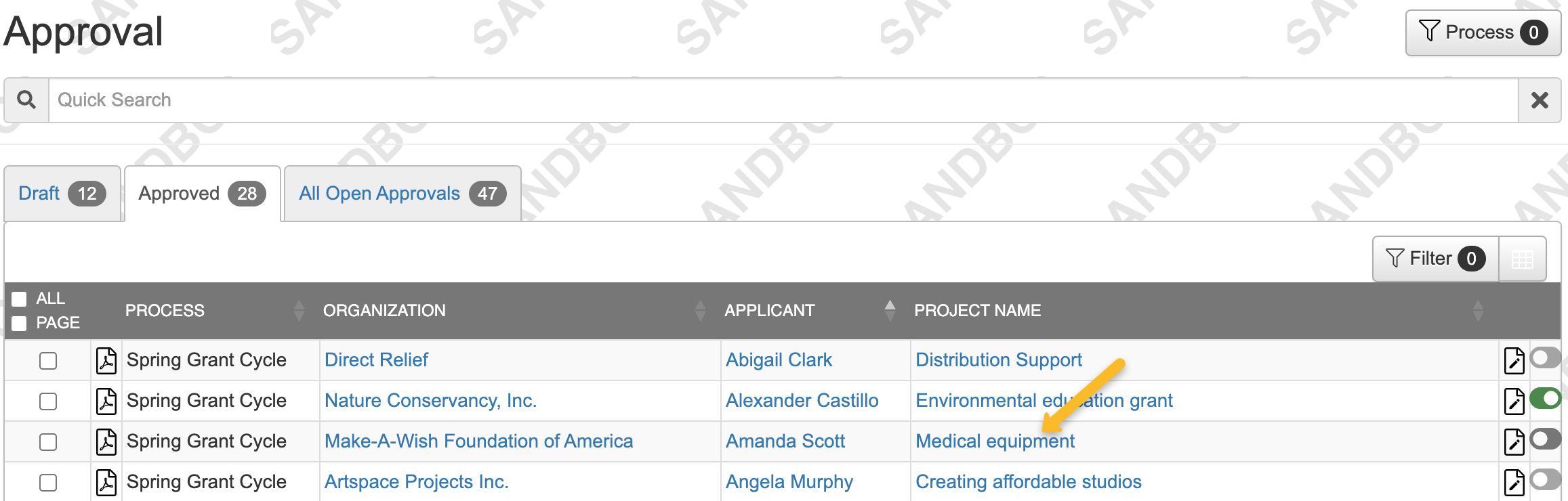 project name