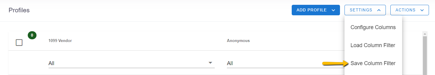 save column filter option