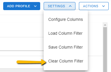 clear column filter option