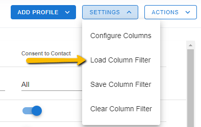 load column filter option