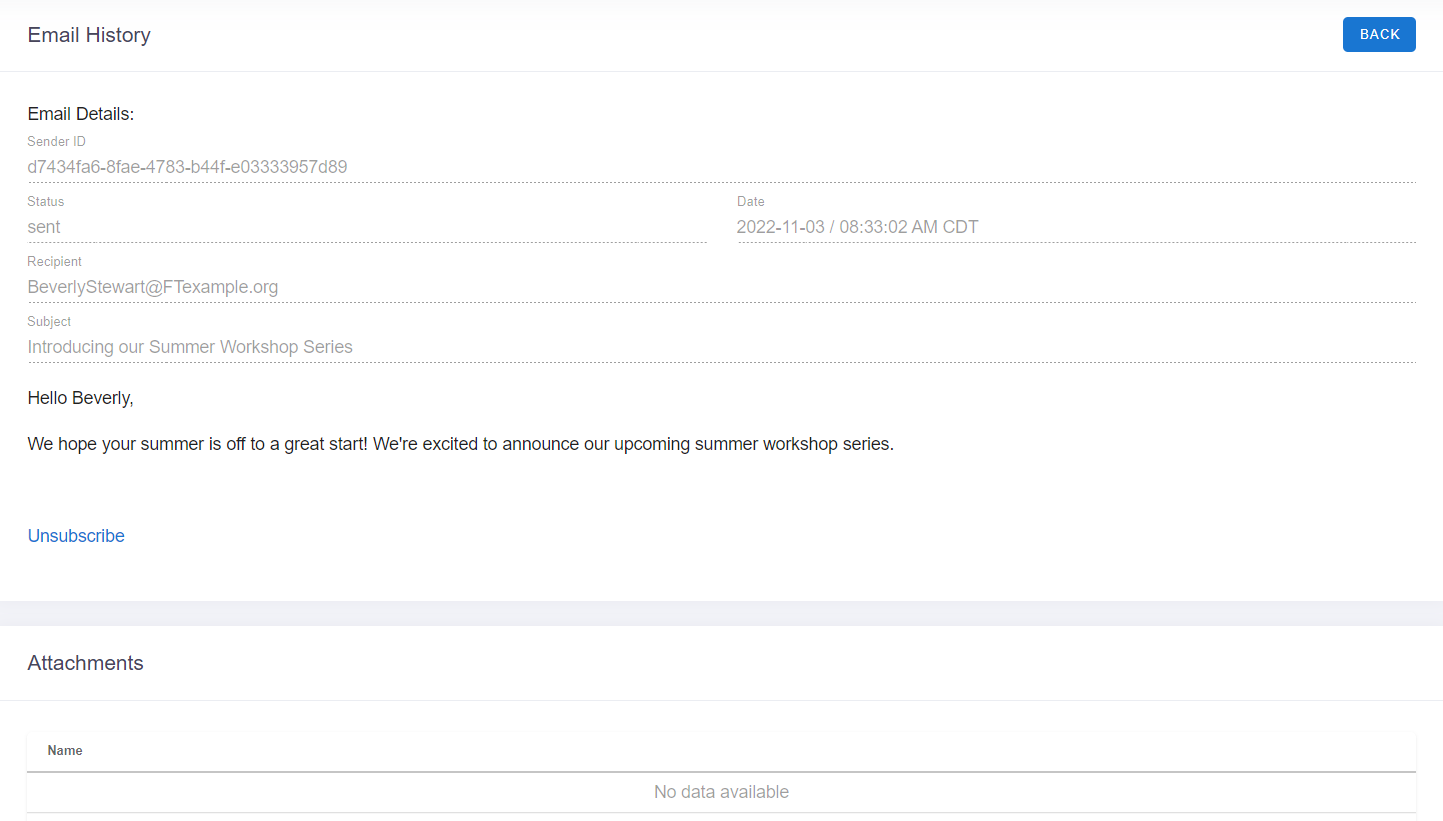 email details page