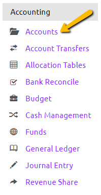 accounts button