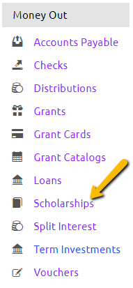 scholarships button