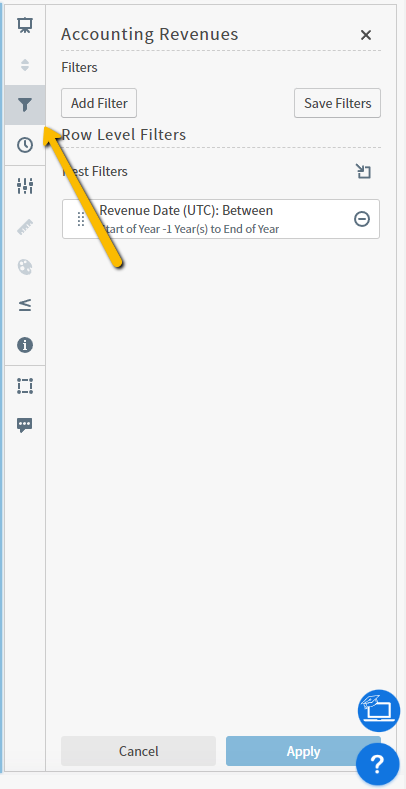 filters menu