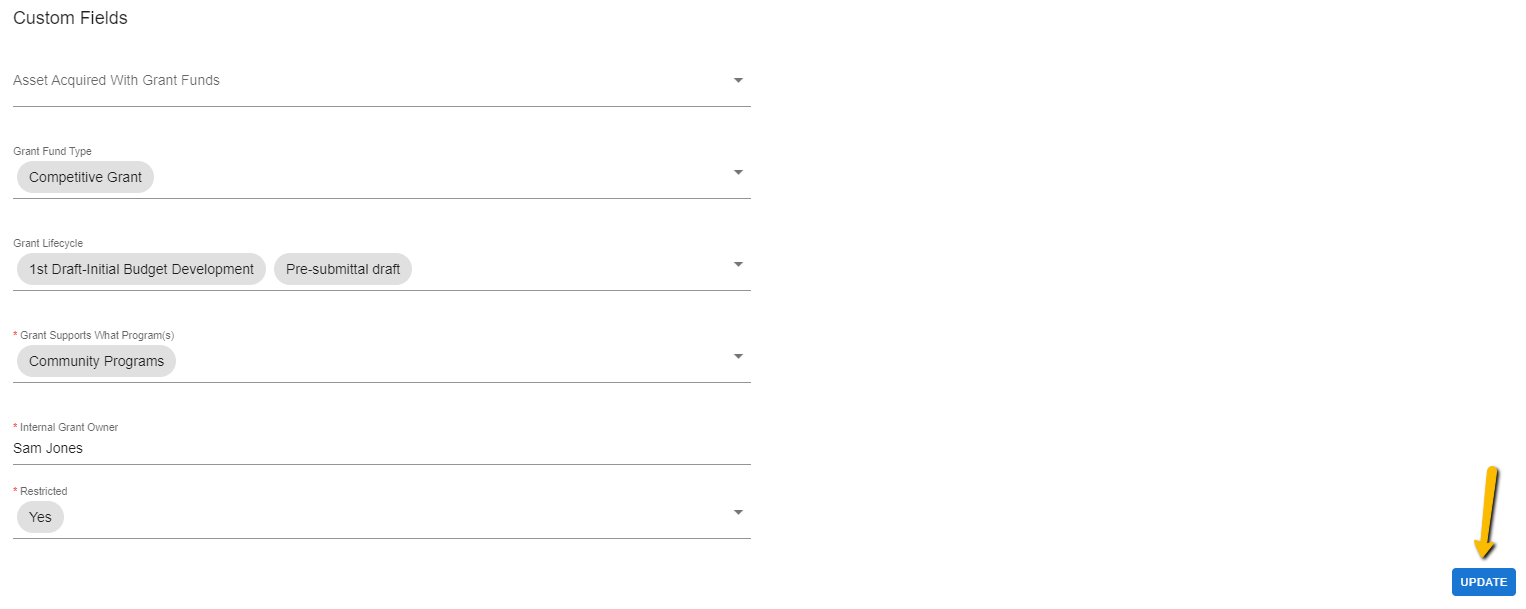 update button