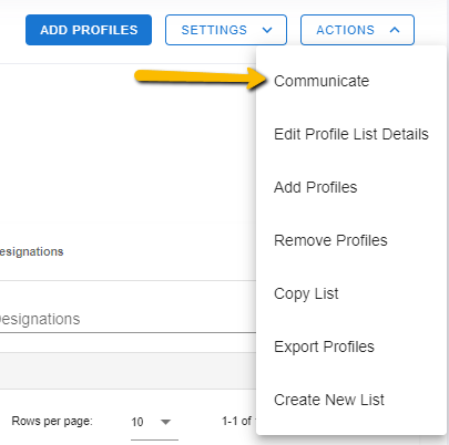 communicate option