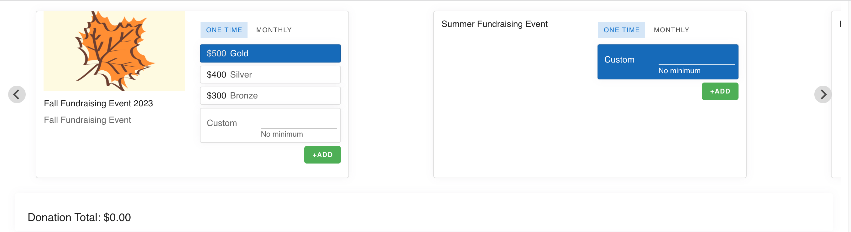 donation hub view