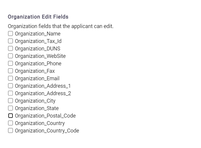 available fields