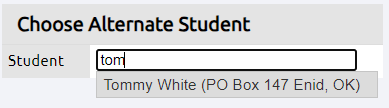 student name search