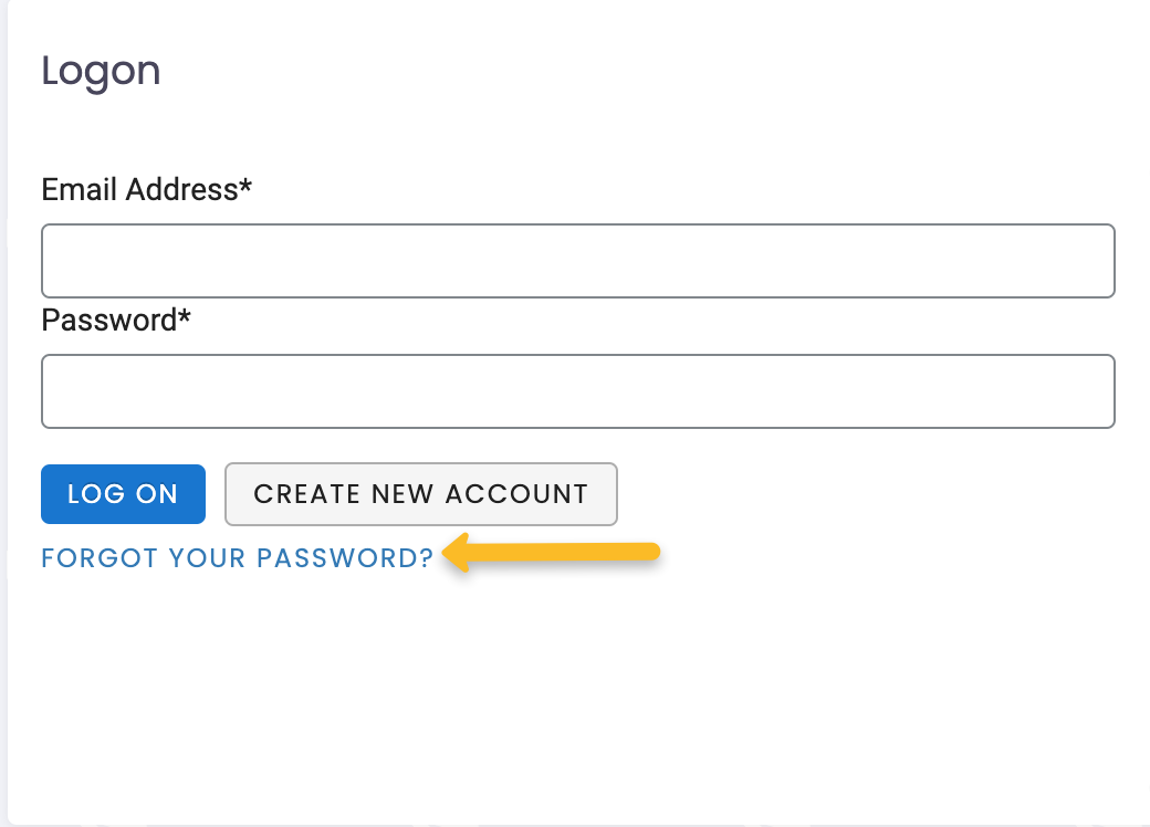 forgot your password button